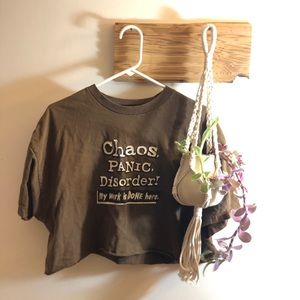 Brown Chaos crop top